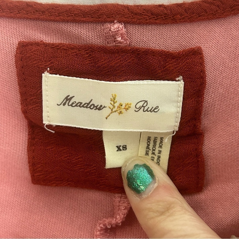 Anthropologie Meadow Rue Color Block Ruffle Top - Picture 10 of 15